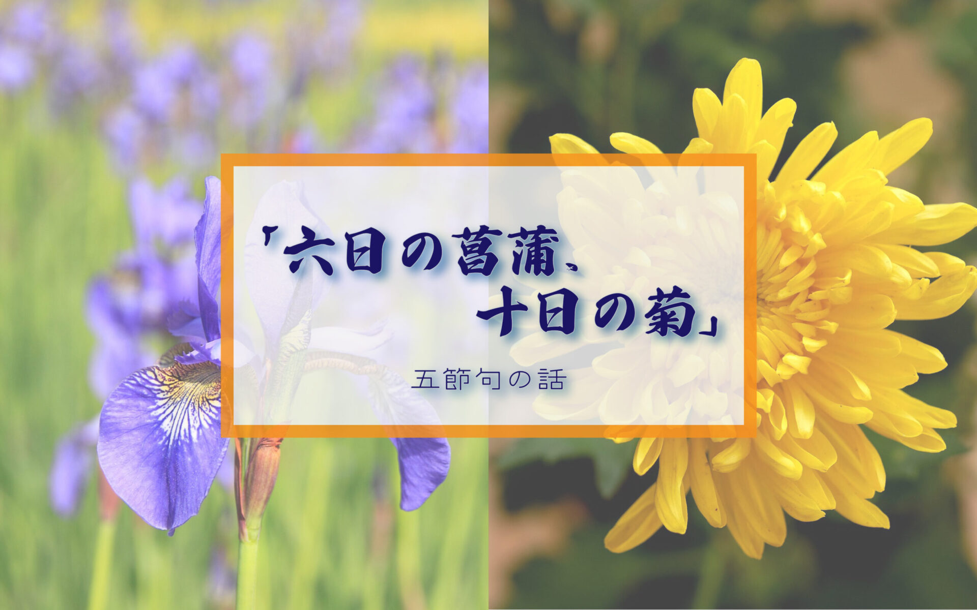 六日の菖蒲、十日の菊 ――五節句の話